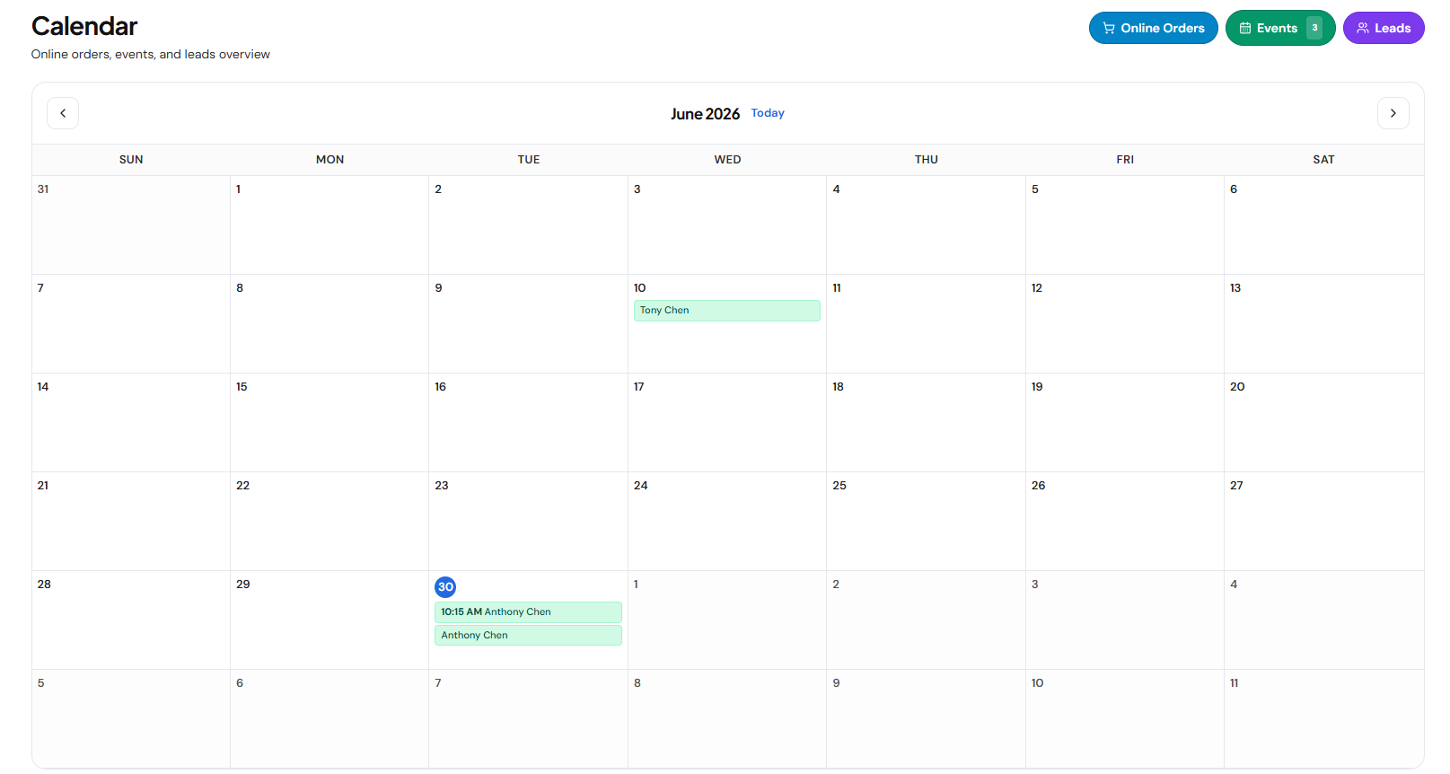 Shared calendar